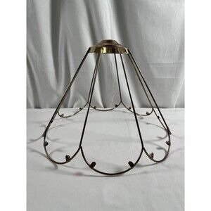 Vintage Metal Lamp Shade Frame Scalloped